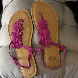 Faded Glory Women's Magenta Floral Sandals